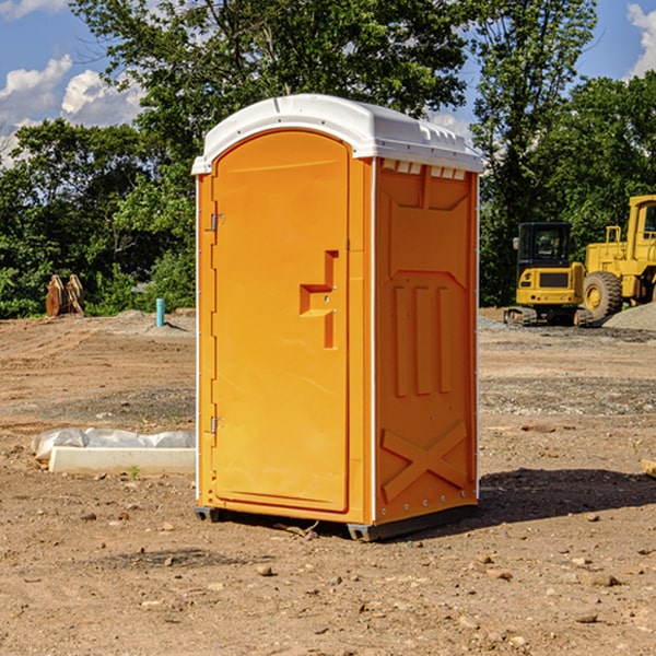 how often are the portable restrooms cleaned and serviced during a rental period in Sportsmen Acres